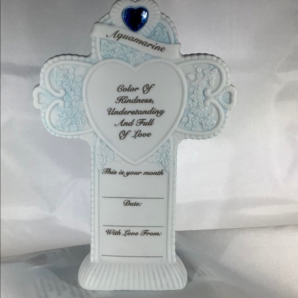 PRECIOUS MOMENTS 1995 March cross aquamarine - Picture 11 of 15